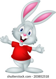 Cute happy baby rabbit cartoon