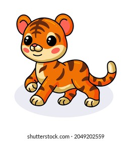 Cute happy baby tiger cartoon