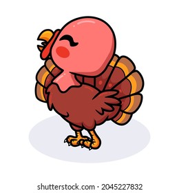 Cute happy baby turkey cartoon