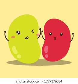 Cute happy beans character vector design, can be use to make poster