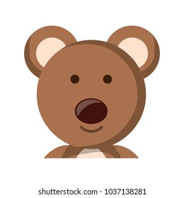 cute happy bear icon over white background, colorful design vector illustration