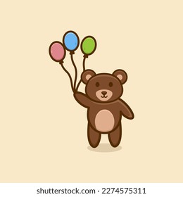 Cute Happy Bear Logo Design