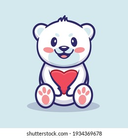 Cute Happy Bear with Love illustration