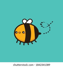 Cute happy bee illustration vector