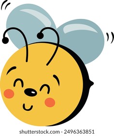 Cute happy bee isolated on white
