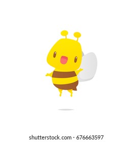 Cute happy bee vector