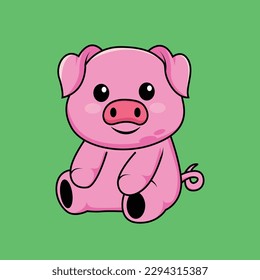 Cute Happy BIg Cartoon Sticker vector Illustration
