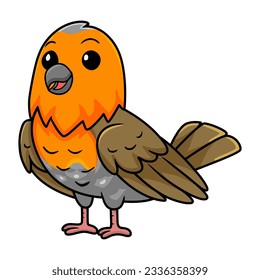 Cute happy bird cartoon standing