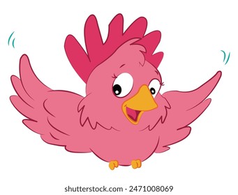 A cute happy bird isolated on white background