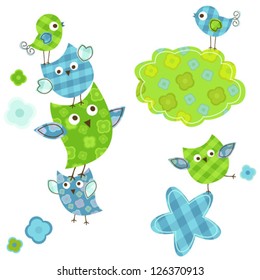 cute happy birds for baby boy