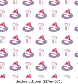 Cute Happy Birthday Cake Vector Seamless Pattern can be use for background and apparel design