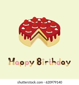  cute happy birthday card with cake. 
