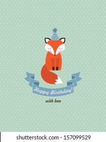 cute happy birthday card design. vector illustration