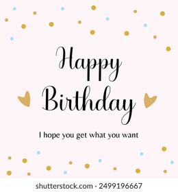 cute happy birthday card design with birthday message