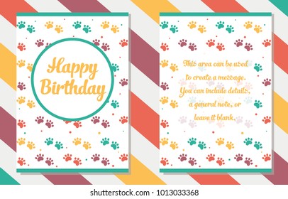 Cute happy birthday card. Vector illustration