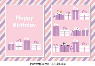 Cute happy birthday card. Vector illustration