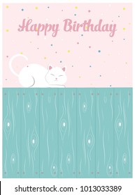 Cute happy birthday card. Vector illustration