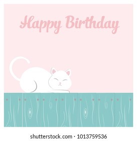 Cute happy birthday card. Vector illustration
