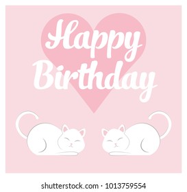 Cute happy birthday card. Vector illustration
