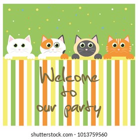 Cute happy birthday card. Vector illustration
