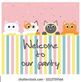 Cute happy birthday card. Vector illustration
