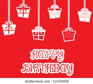 cute happy birthday card/ Vector illustration