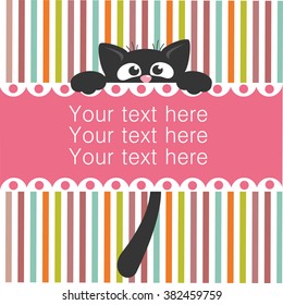 Cute happy birthday card. Vector illustration