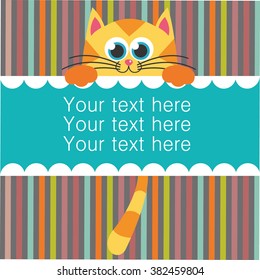 Cute happy birthday card. Vector illustration