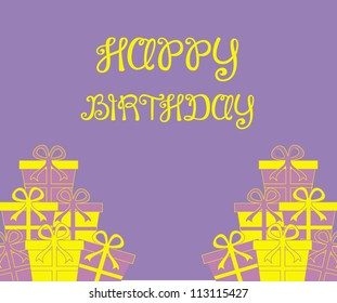 Cute happy birthday card/Vector illustration