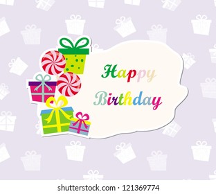 Cute happy birthday card/Vector illustration