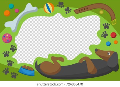 Cute happy birthday dog photo frame birthday design baby celebration vector illustration.