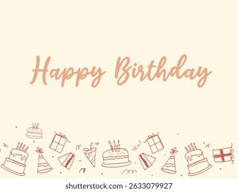 Cute happy birthday greetings vector