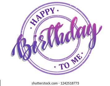 Cute Happy Birthday Me Greeting Card Stock Vector (Royalty Free ...