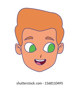 cute happy blondie boy icon over white background, vector illustration