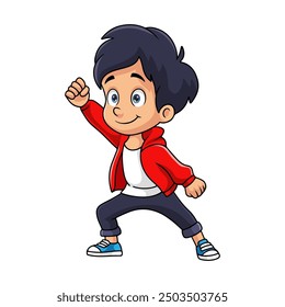 Cute happy boy cartoon funny