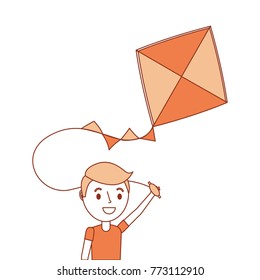 cute happy boy holding kite playing funny