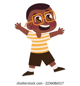 cute happy boy icon isolated