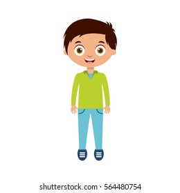 cute happy boy icon over white background. colorful design. vector illustration