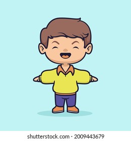 Cute happy boy vector illustration