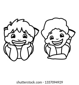 cute happy boys characters