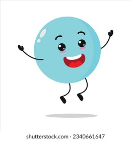 Cute happy bubble character. Funny jump foam cartoon emoticon in flat style. bubble emoji vector illustration