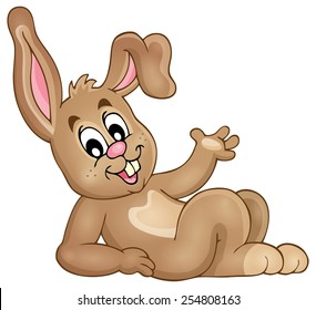 Conejito feliz lindo - ilustración vectorial eps10.