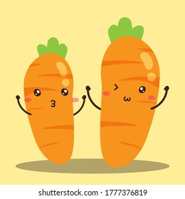 Cute happy carrot character vector design, can be use to make poster