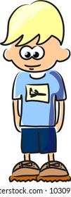 Cute happy cartoon boy
