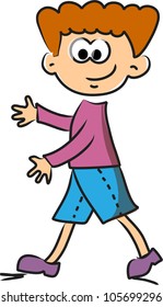 Cute happy cartoon boy