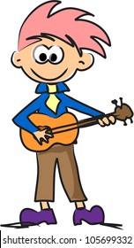 Cute happy cartoon boy