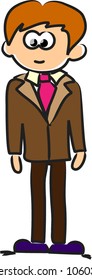 Cute happy cartoon boy