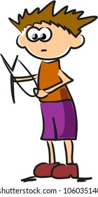 Cute happy cartoon boy