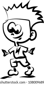 Cute happy cartoon boy
