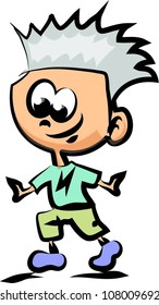 Cute happy cartoon boy